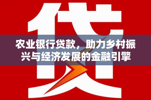 大堂农业银行贷款，助力乡村振兴与经济发展的金融引擎