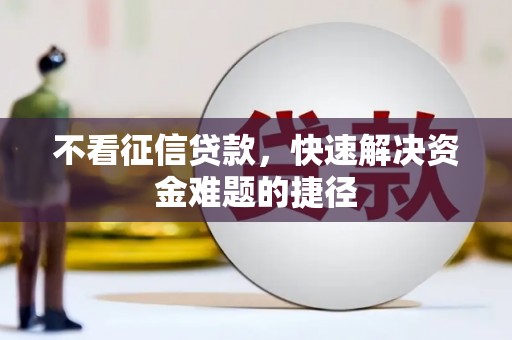 大堂不看征信贷款，快速解决资金难题的捷径