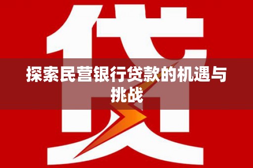 大堂探索民营银行贷款的机遇与挑战