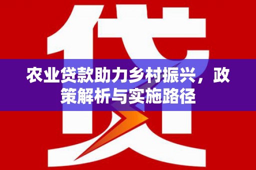 大堂农业贷款助力乡村振兴，政策解析与实施路径