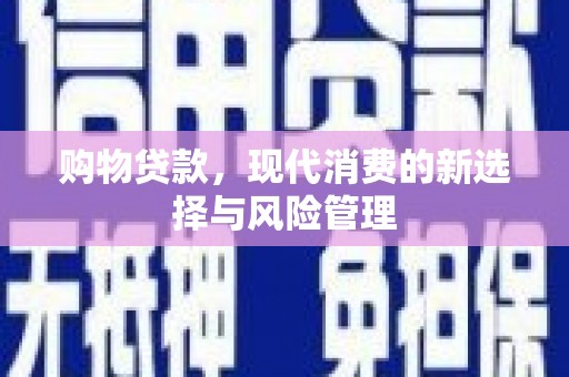 大堂购物贷款，现代消费的新选择与风险管理