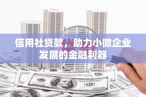 大堂信用社贷款，助力小微企业发展的金融利器