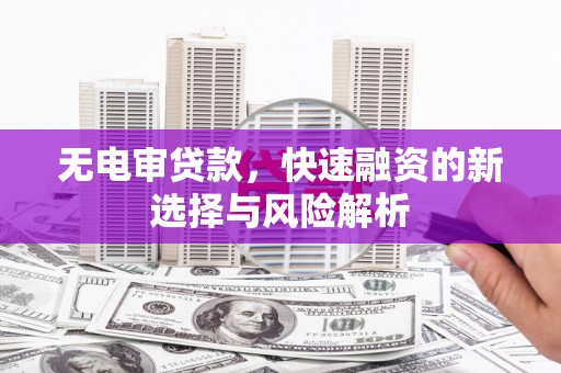 大堂无电审贷款，快速融资的新选择与风险解析