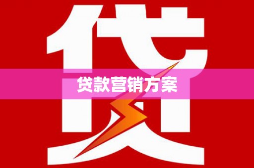 大堂贷款营销方案