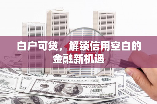 大堂白户可贷，解锁信用空白的金融新机遇