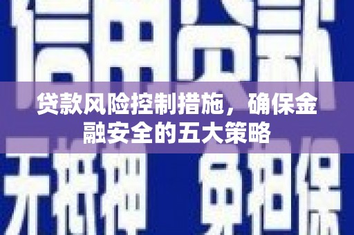 大堂贷款风险控制措施，确保金融安全的五大策略