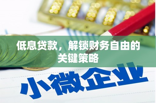 大堂低息贷款，解锁财务自由的关键策略