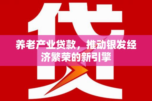 大堂养老产业贷款，推动银发经济繁荣的新引擎