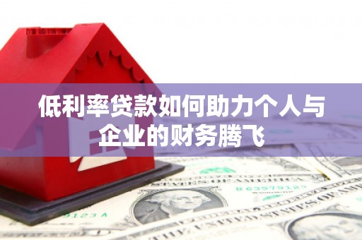 大堂低利率贷款如何助力个人与企业的财务腾飞