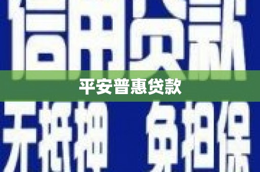 大堂平安普惠贷款