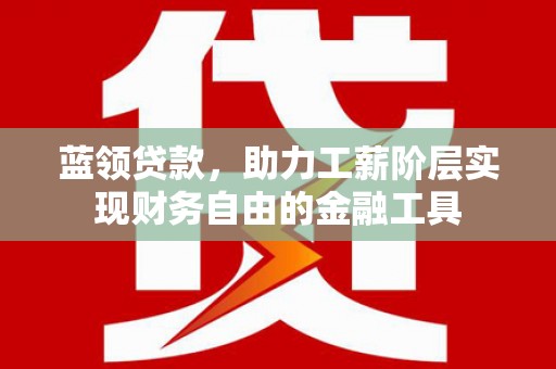 大堂蓝领贷款，助力工薪阶层实现财务自由的金融工具