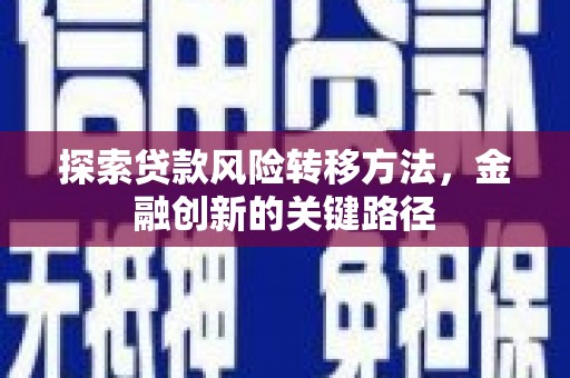 大堂探索贷款风险转移方法，金融创新的关键路径
