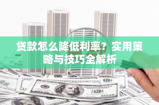 大堂贷款怎么降低利率？实用策略与技巧全解析